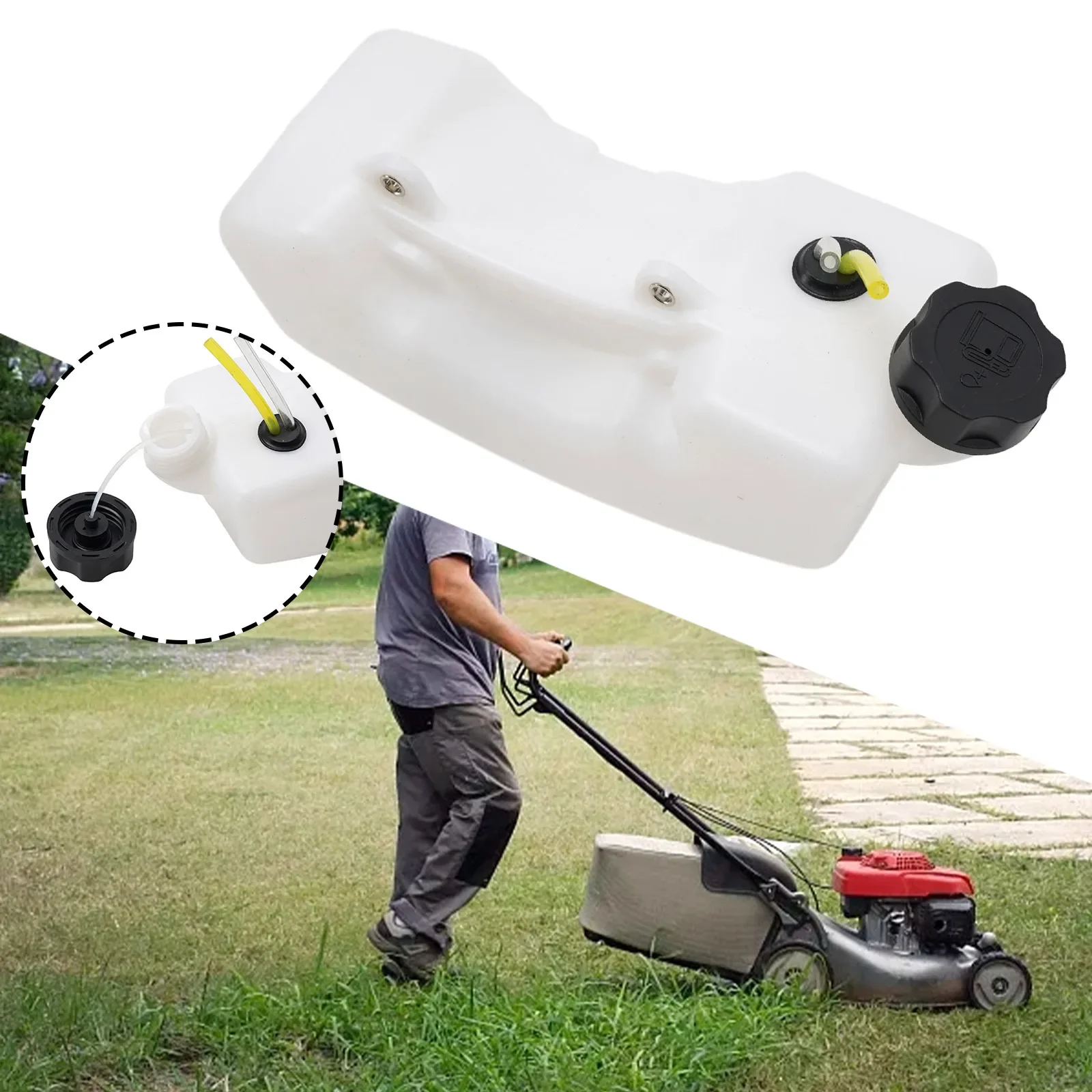 Imagem -03 - Anexo Tanque de Combustível com Tampa Jardim Suprimentos Gasolina Substituição Lawn Mower 22x10x6cm 43cc 49cc 52cc 55cc