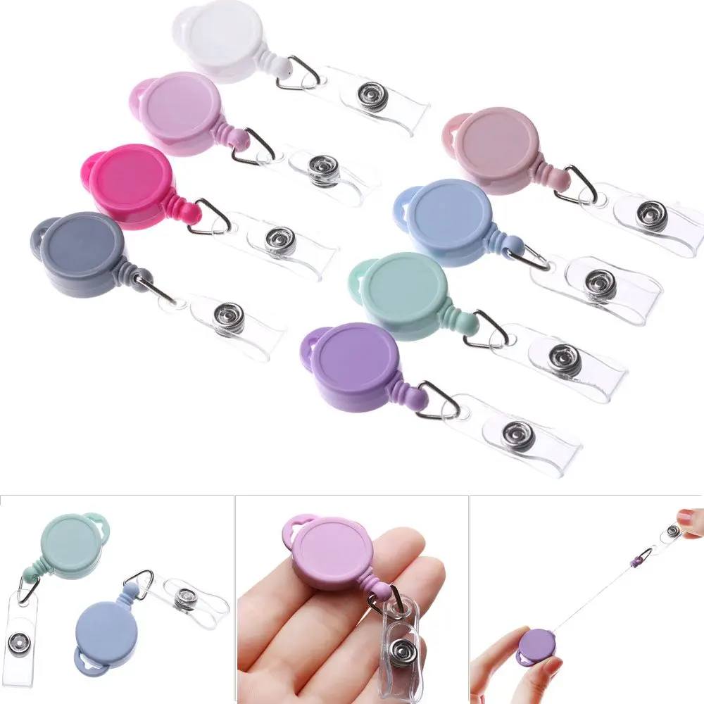 Retractable Key Ring ID Name Card Anti-Lost Clip Durable Lanyards Clip Staff Card Badge Holder Accessories Office Supplies