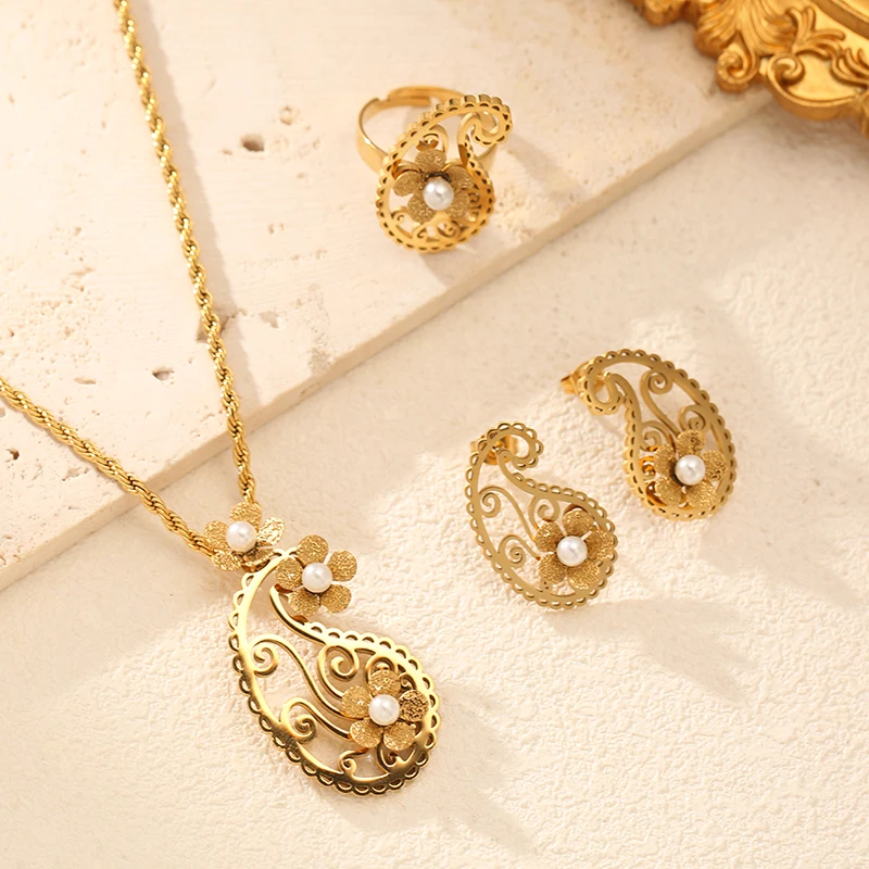 EILIECK Geometrische Schlangenkette Halskette Armband Trendiges Edelstahl-Schmuckset Goldene Metalltextur Wasserdichtes Geschenk für Frauen – Detail 11