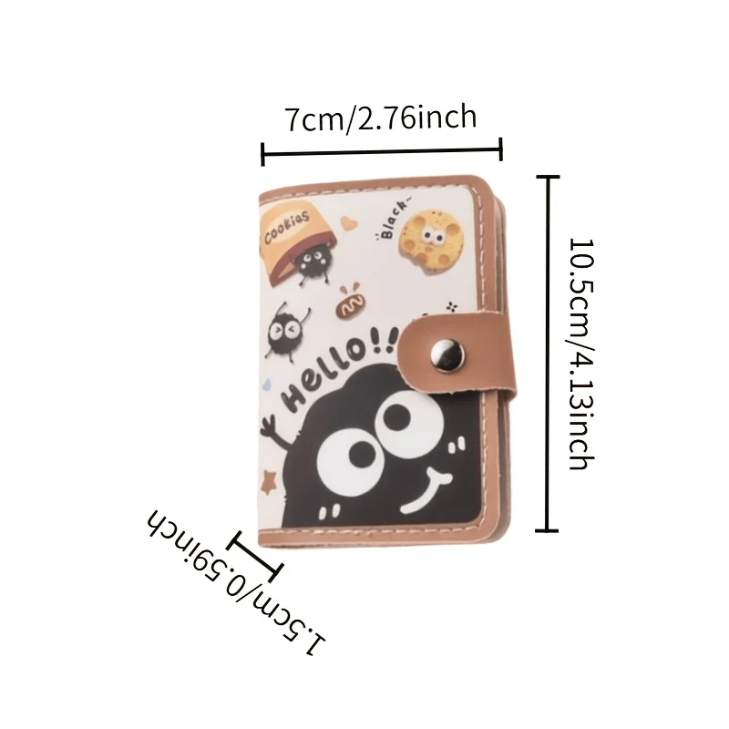 New Cookie Coal Ball Cartoon Wallet, Cute & Stylish Card Holder, Large Capacity Multi-Slot Ultra-Thin Mini Wallet