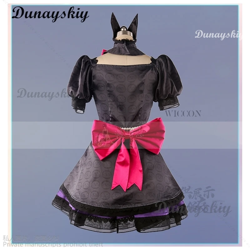 Jeu OW DVA Hana Song Cosplay Costume pour femme, chat noir, robe Lolita, jupes douces pour filles, ensemble complet de vêtements, olympiques de fête d'Halloween