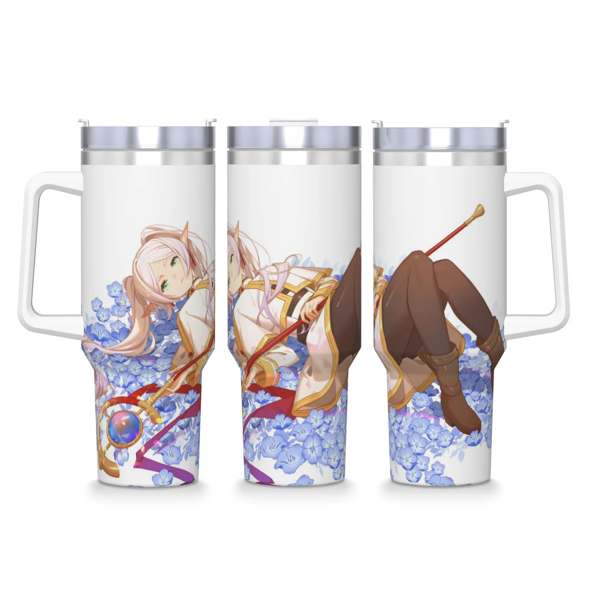 40OZ Stainless Steel Tumbler Frierens Beyond Journey's End Anime Thermal Cups  Portable Hot Drinks Car Mugs Camping Water Bottle