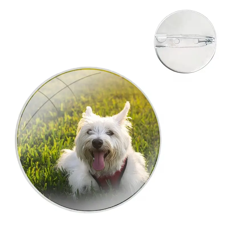 Pins Badge Metal Brooches For Clothes Backpack Decoration gift Terrier Westie Dog