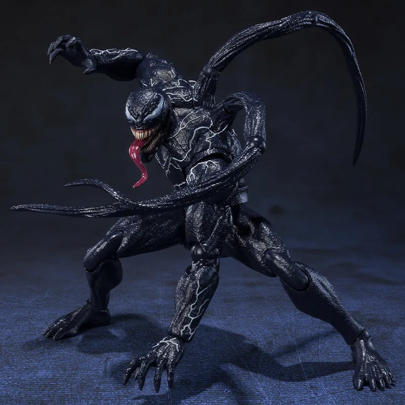 

Marvel Avengers SHF Venom Marvel Movie Venom 2-Joint Mobile Doll Handmade Toy Pendant Children's toy desktop decoration gift