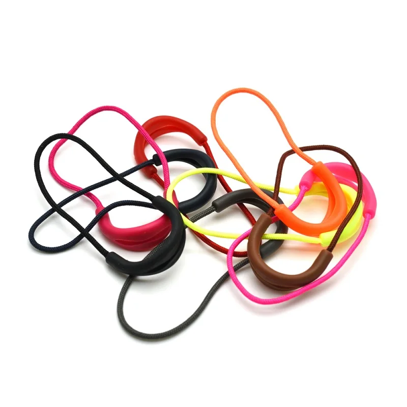 9pcs/pack Colorful Zipper Pulls Cord Ends Strap Lariat Black For Apparel Accessories