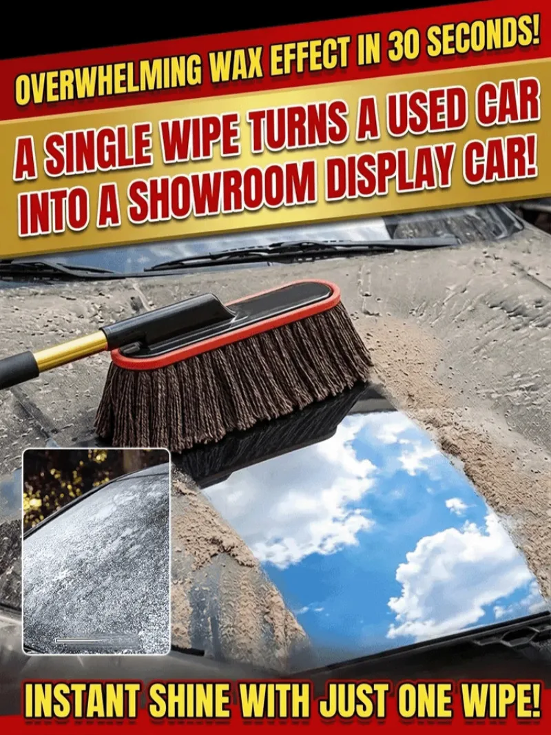 Soft Bristle Car Wax Mop Duster Brush Multifunctional Vehicle Dust Removal Tool Household Auto Exterior Cleaning Accessories