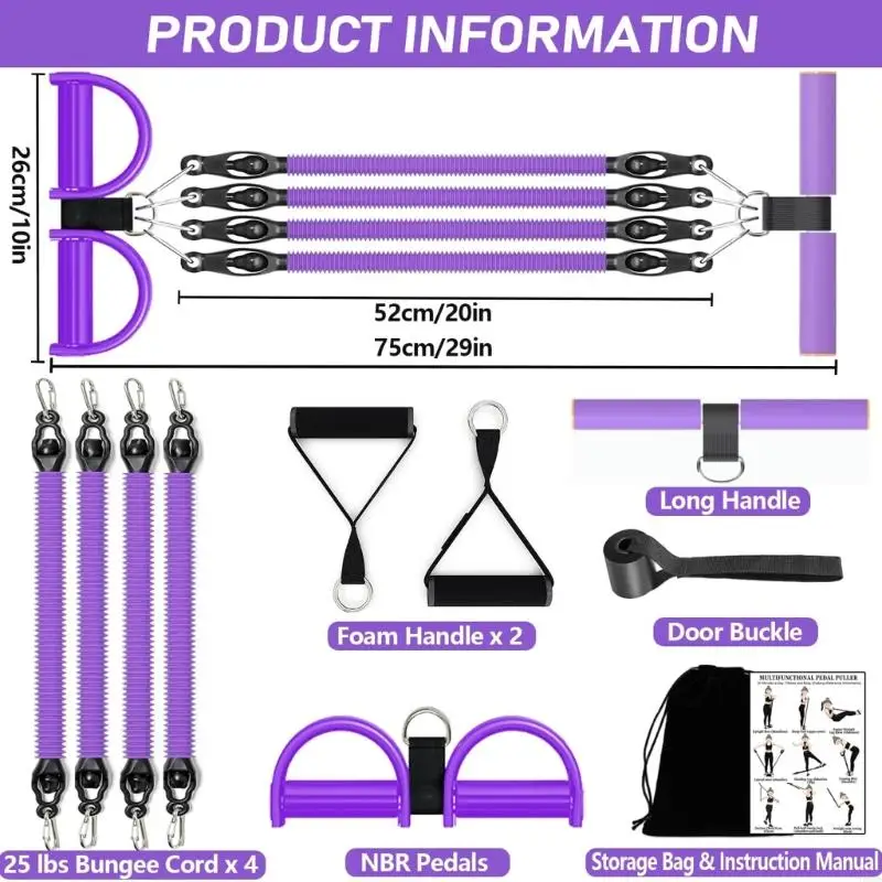 حزام تمارين الكاحل متعدد الوظائف، دواسات القدم القابلة للتنظيم، حزام مقاومة لتمدد الساق، معدات نحت الجسم بالكامل