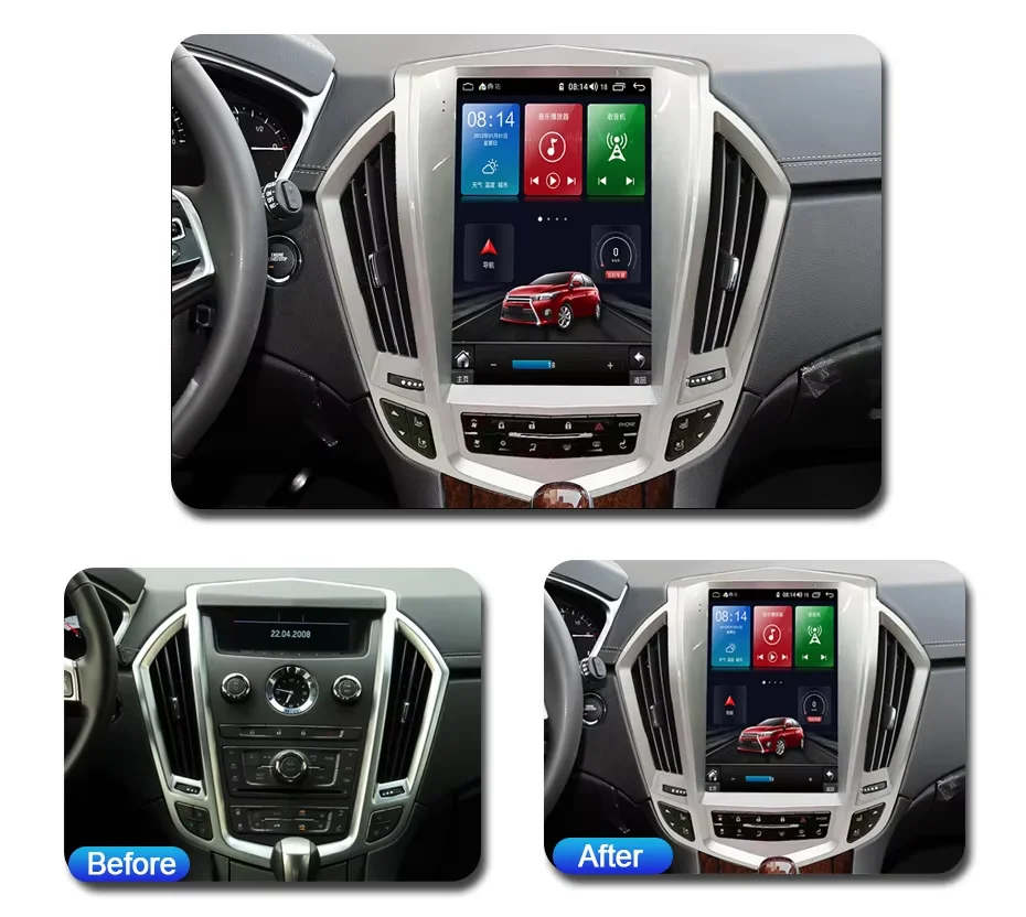 Rádio do carro para cadillac srx 2013-2018 reprodutor multimídia sem fio carplay android 14 auto autoradio estéreo gps navi unidade principal wifi
