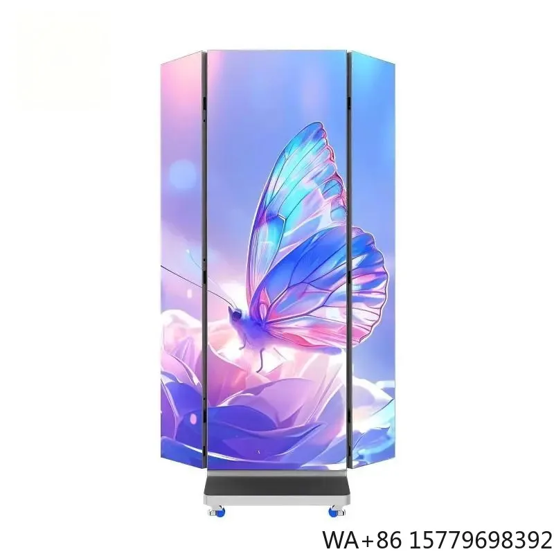 Durable High Definition Foldable P2.5 P2 P1.86 P1.25 GOB Trifold LED Display Poster for Retail Store Elevator