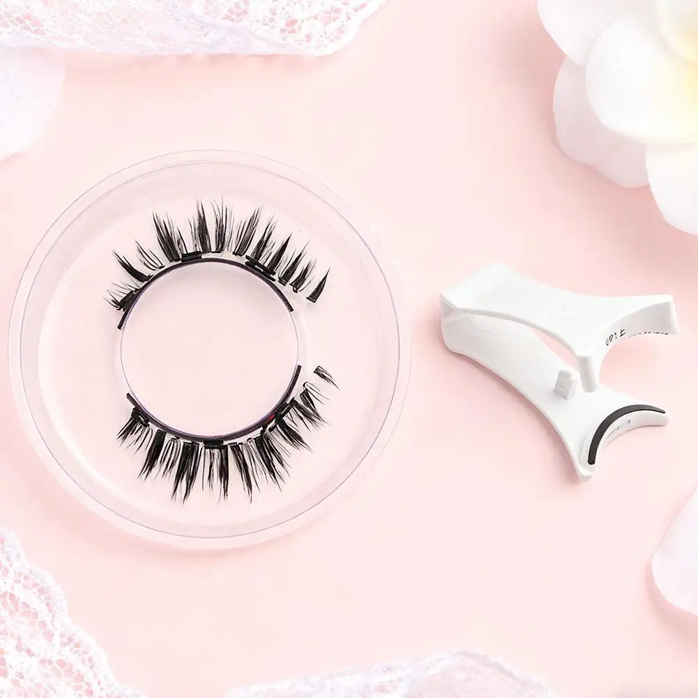 الرموش المغناطيسية مع قضيب قابلة لإعادة الاستخدام مجموعة الرموش المغناطيسية الطبيعية لا حاجة للغراء لينة واضحة الفرقة الرموش الصناعية