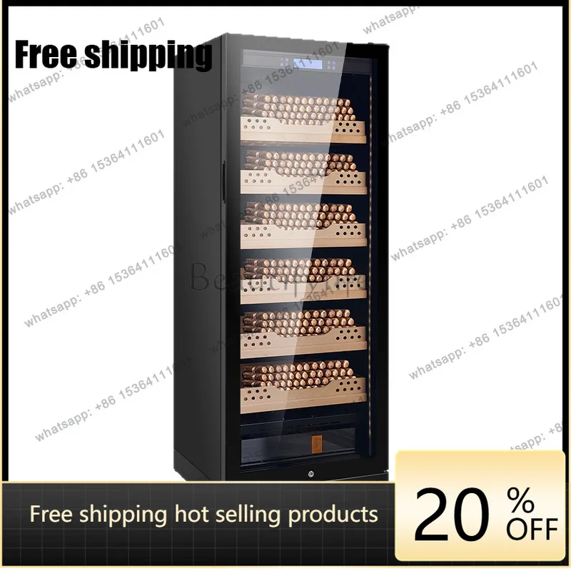 YJ 120AX Intelligent Cigar Humidor Constant Temp & Humidity Cabinet Spanish Cedar Wood Household Cigar Storage Refrigerator