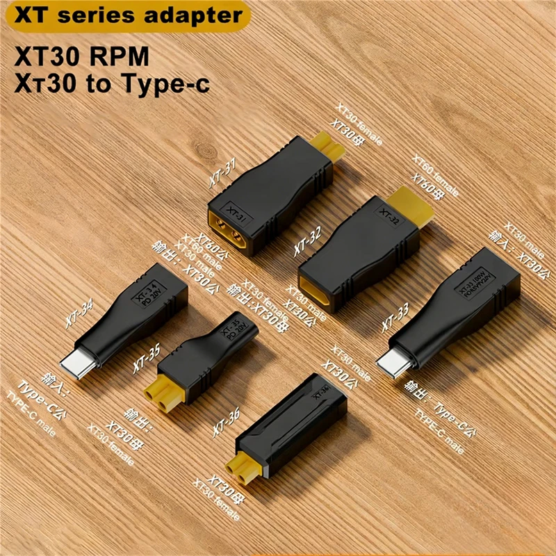 USB TYPEC To XT60 XT30 Adapte Female/male Charging PD Connector for Notebook Computer Model Energy Storage Outdoor Po Lawn Mower