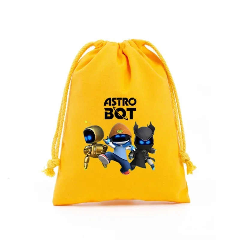 Astro Bot Boys Drawstring Pockets Toy Storage Organize Bag Small Coin Purse Key Earphone Pocket Toiletry Bags Girls Jewelry Case