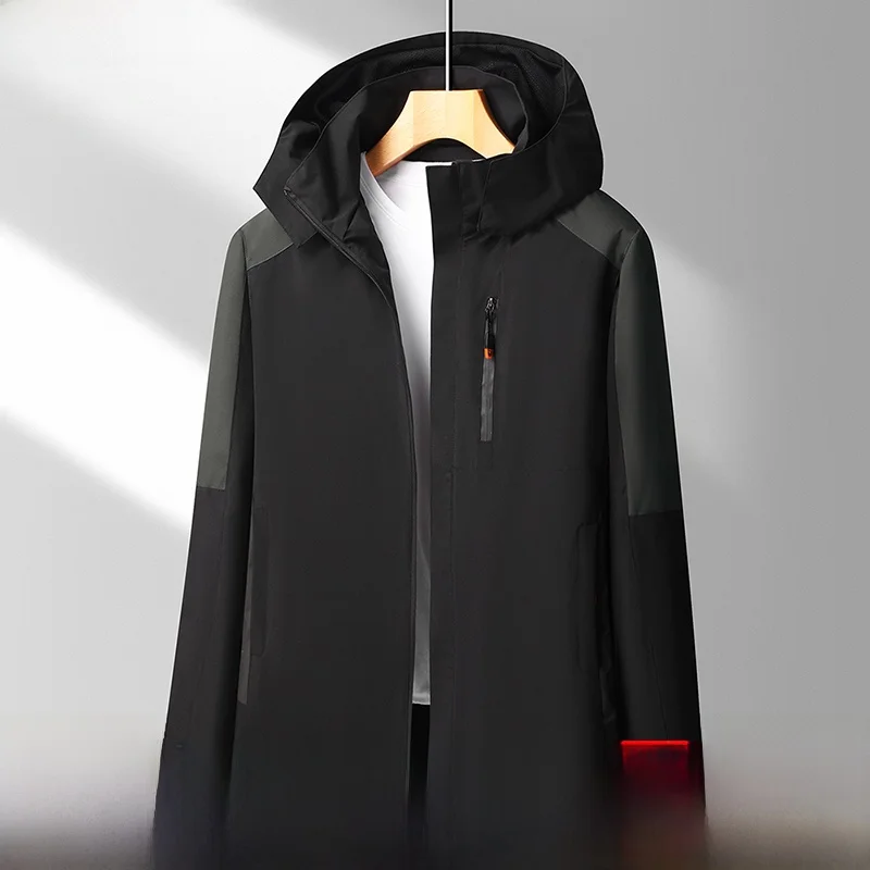

Мужская куртка Slim Fit, модная спортивная одежда оверсайз с капюшоном в корейском стиле, весна-осень, полиэстер, W402