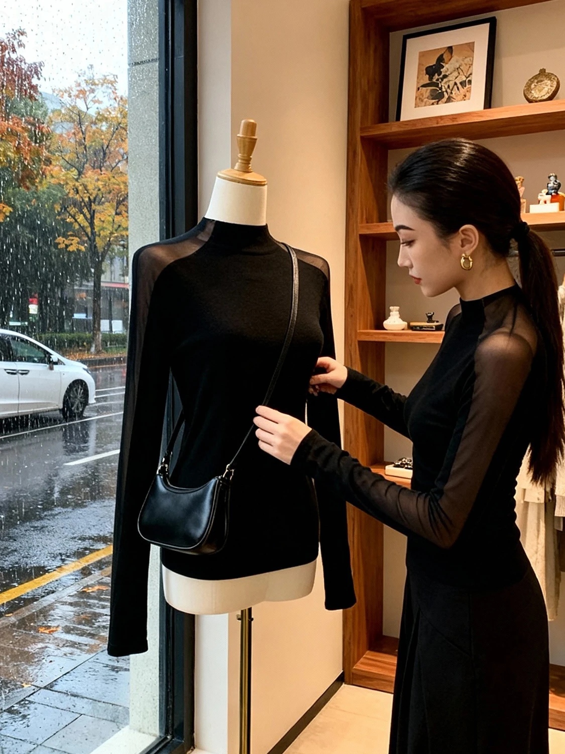 

Сексуальный трикотажный топ Bla Me с эффектом утягивания для женщин, весна-осень, облегающий, для носки под одеждой, базовый, с высоким вырезом...