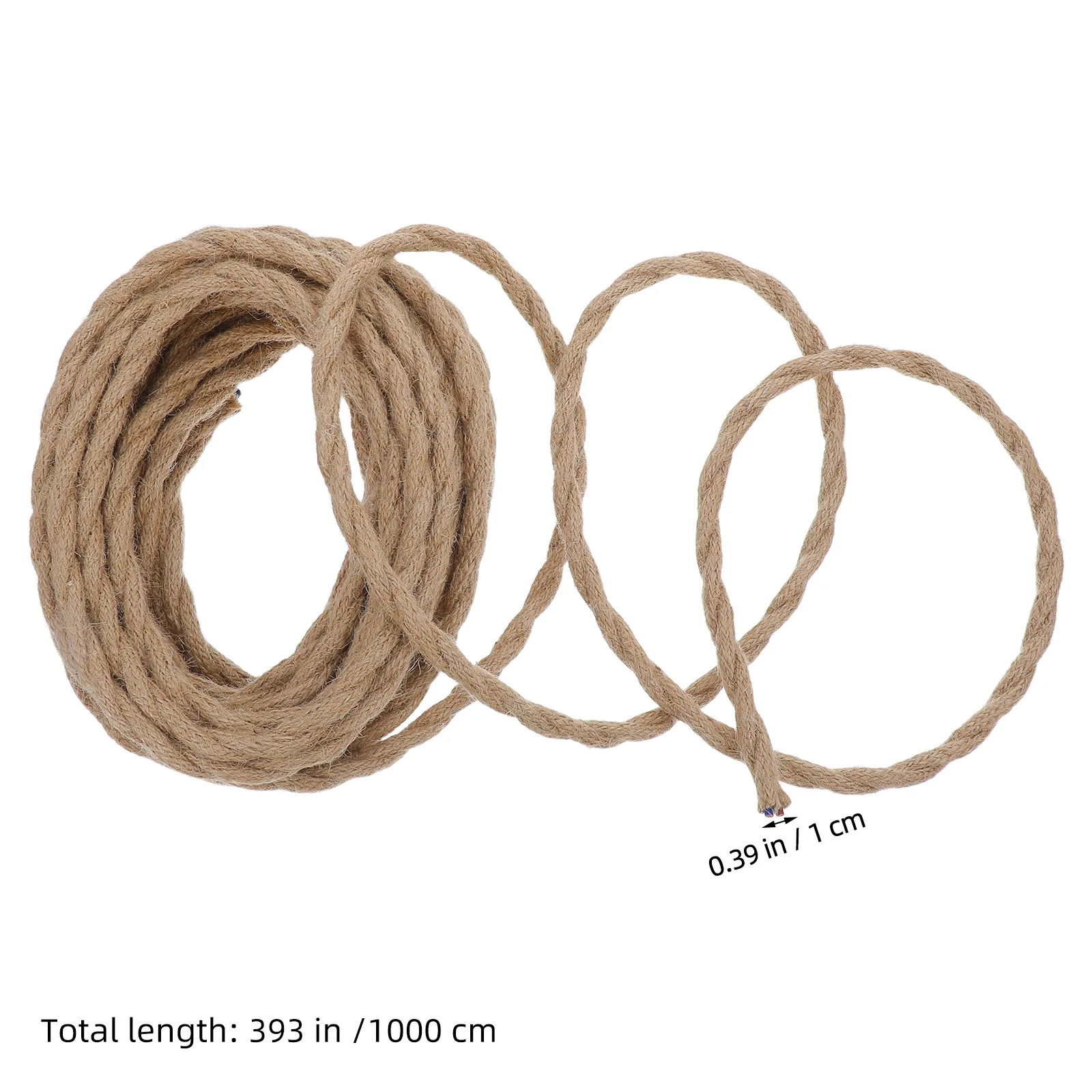 32.81 Feet Twisted Rope Lamp Cable Vintage Pendant Light Cord Flame Retardant Braided Electrical Wire for DIY Ceiling Fixture