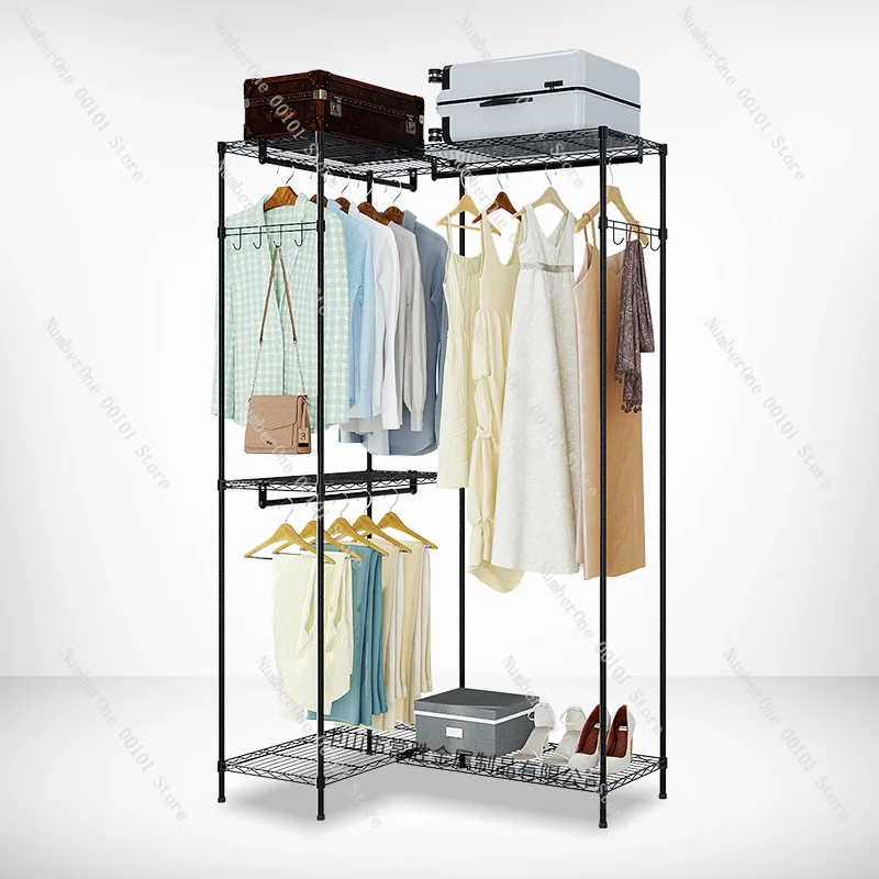 

New simple wardrobe: metal structure wire mesh hanger