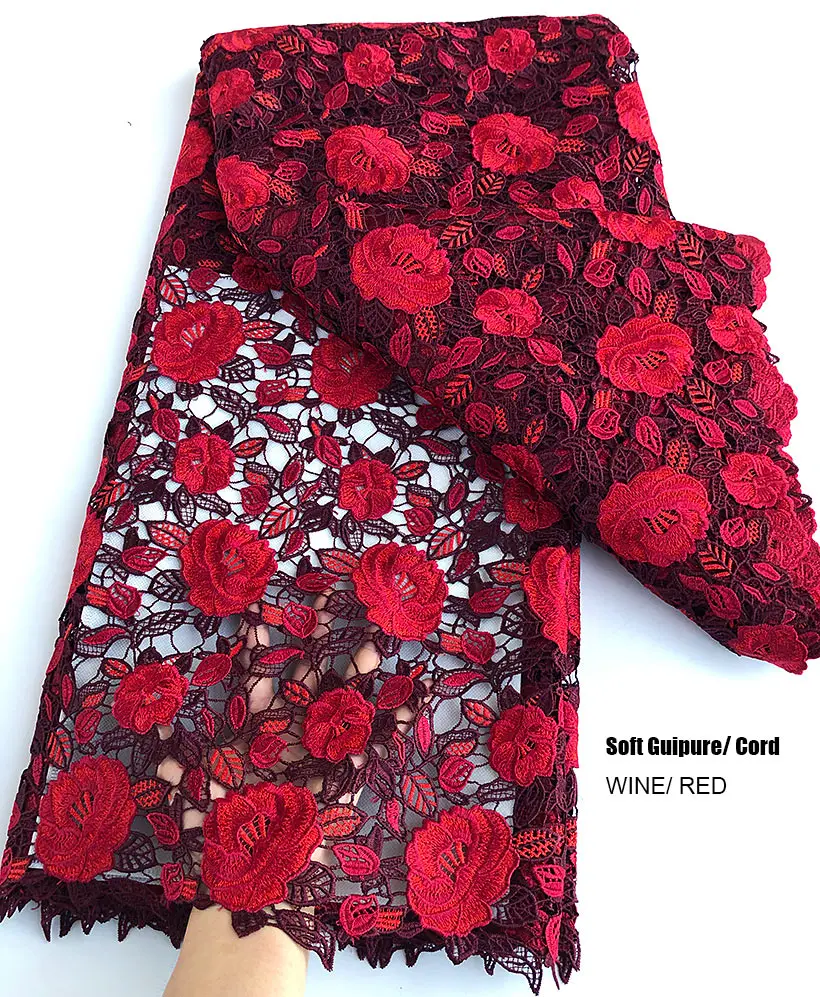 

Кружевная ткань, африканский гипюр, 5 ярдов, с вышивкой