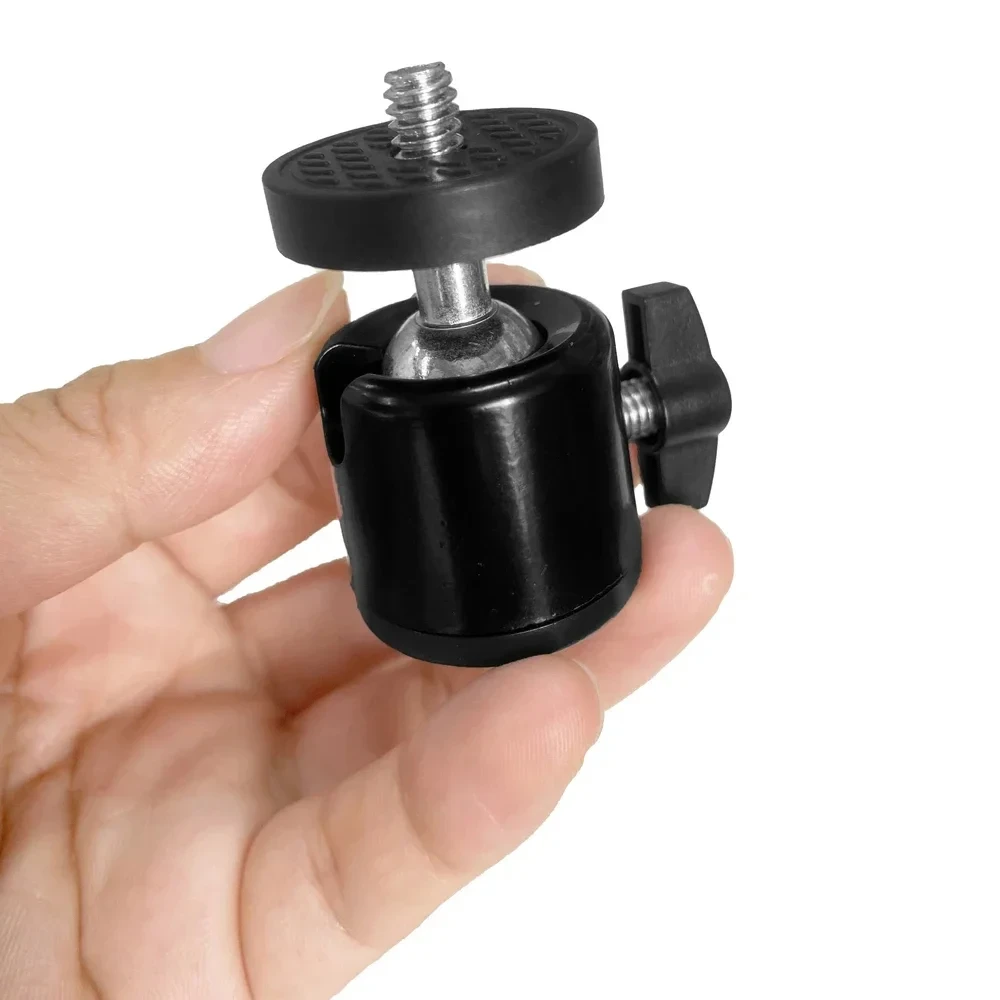 Imagen 3: Adaptador universal de montaje para trípode con tornillo de bola giratorio de 1/4 para cámaras Go Pro, DSLR, videocámaras, soporte de luz y accesorios de cámara.