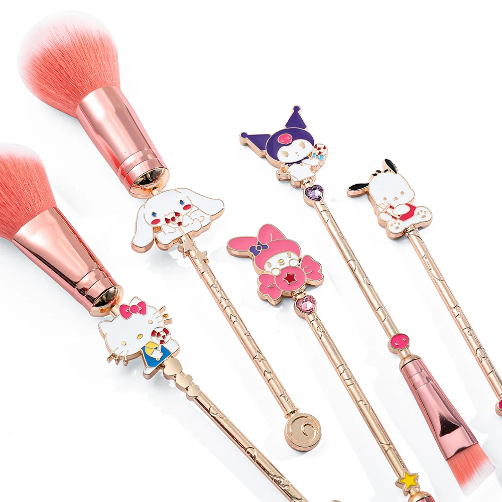 Sanrio Cartoon Anime HelloKitty Cosmetic Brush Anime Figure Kuromi Melody Pochacco Accessory Powder Eyebrow Brush Christmas Gift