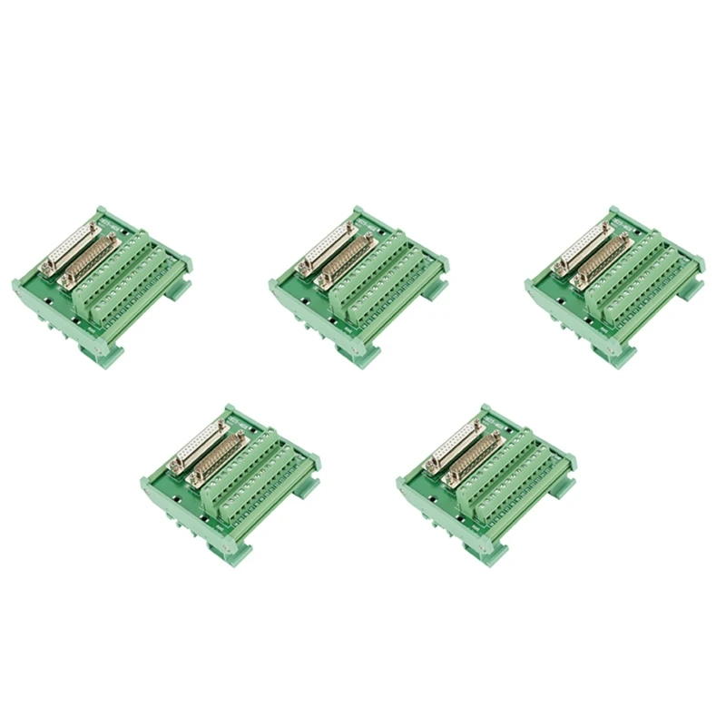 

5X DB25 DIN Rail Mount Interface Module Male/Female Connector Breakout Board