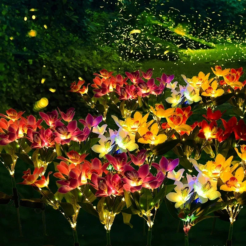 Solar Path Flower Light Waterproof LED Solar Garden Stake Lights Decorative Lights for Yard Patio Lawn Pathway Outdoor