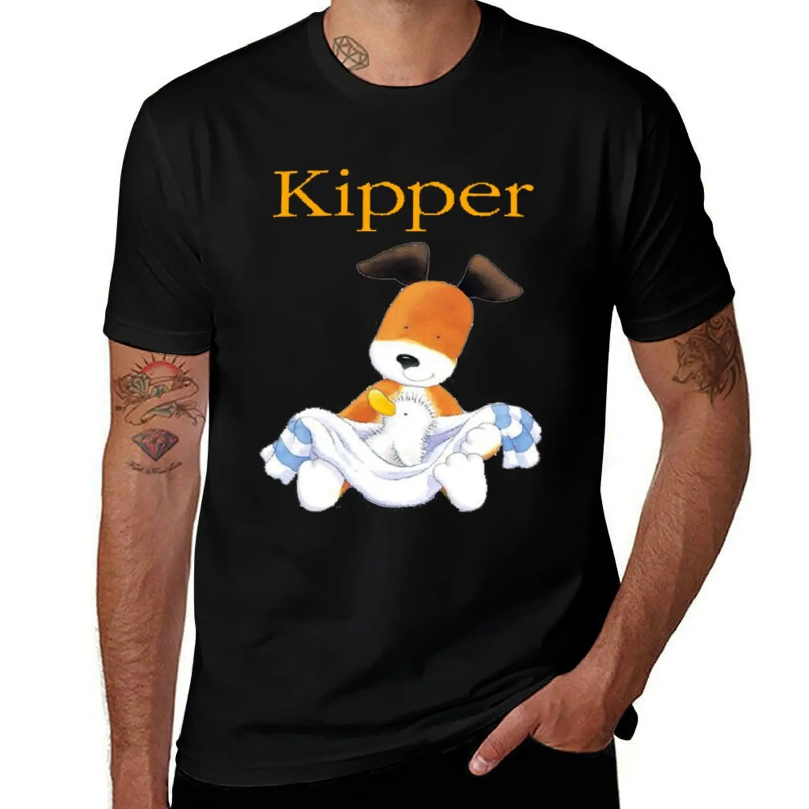 

Футболка CUTE KIPPER THE DOG, забавные футболки, хлопковая мужская футболка, футболки с рисунком аниме, футболка большого размера