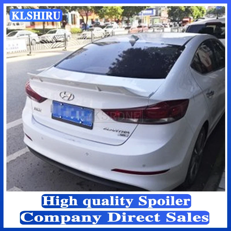 

KLSHIRU для Hyundai Elantra спойлер 2016 2017 2018 2019 глянцевое углеродное волокно R СТИЛЬ заднее крыло спортивные аксессуары комплект кузова