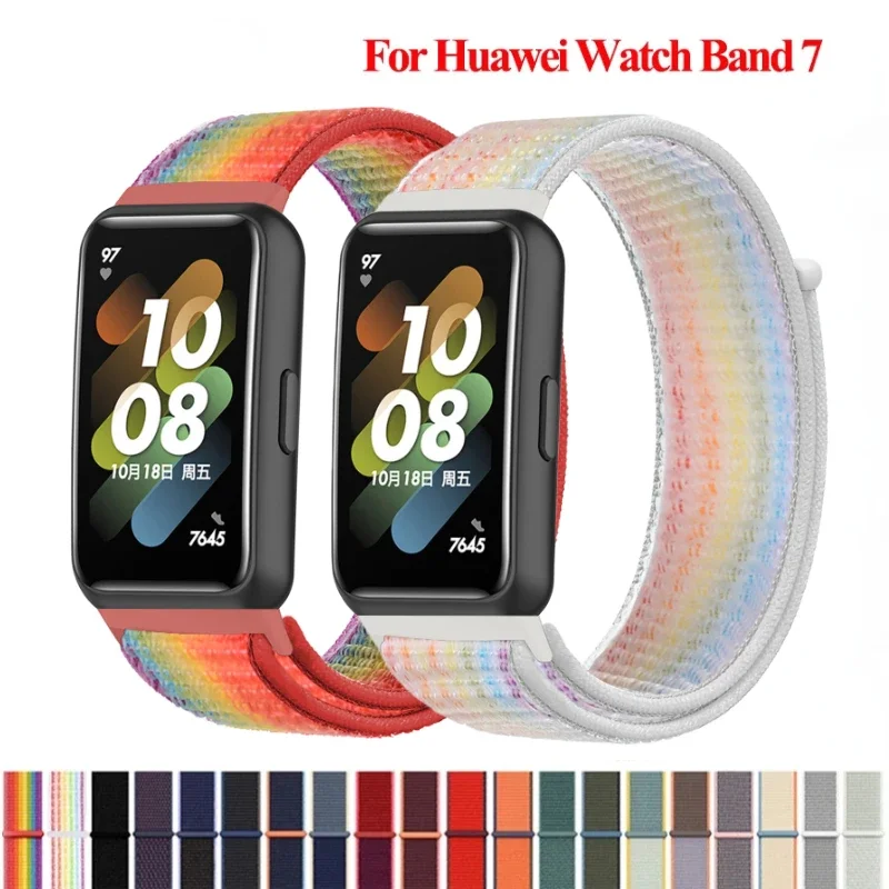 

Спортивный нейлоновый ремешок для умных часов Huawei Band 7, дышащий сменный браслет-петля для Huawei Band 7, аксессуары Correa