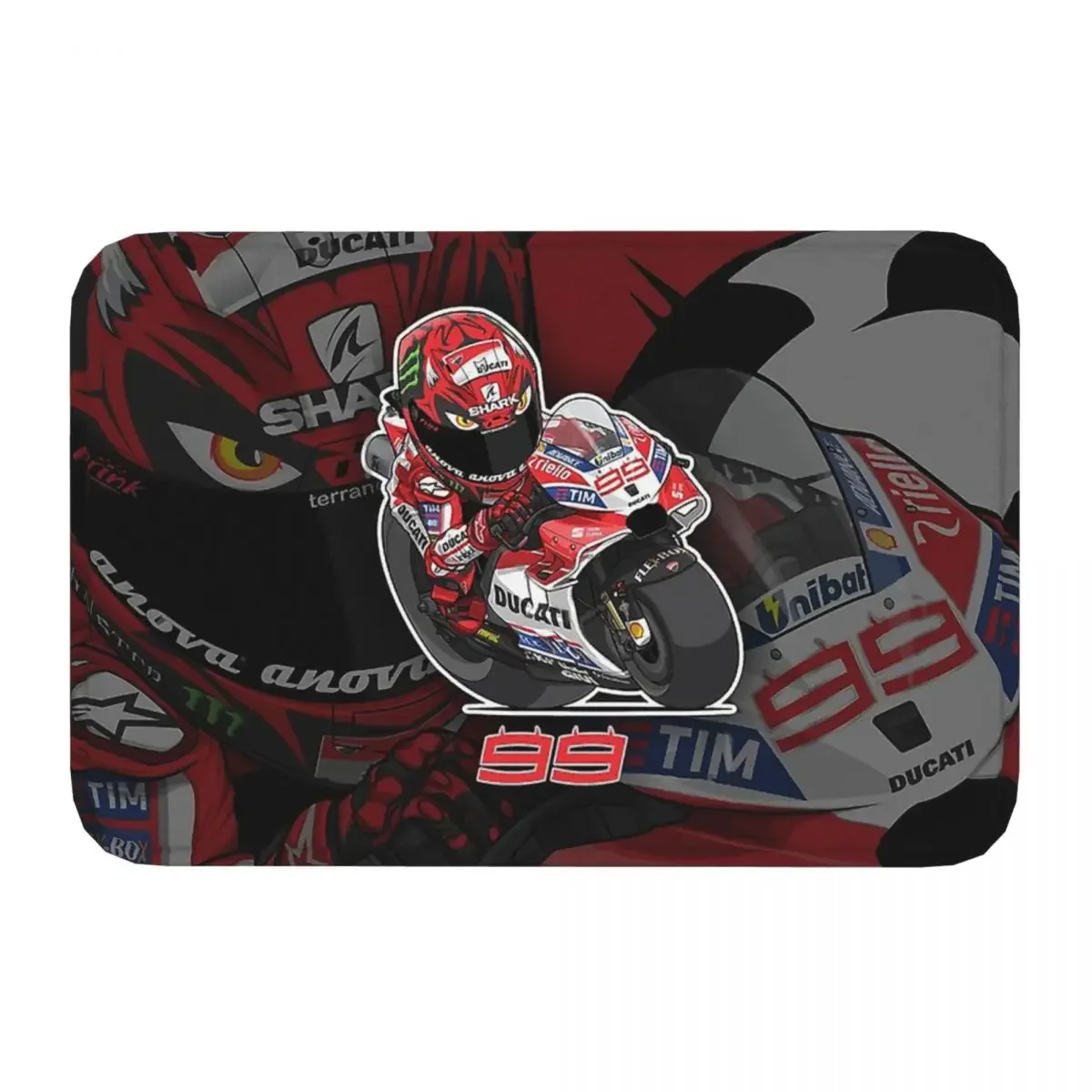 Moto Gp Jorge Lorenzo Race Racing Racer Non-slip Doormat Cool Carpet Bath Kitchen Mat Outdoor Flannel Decorative