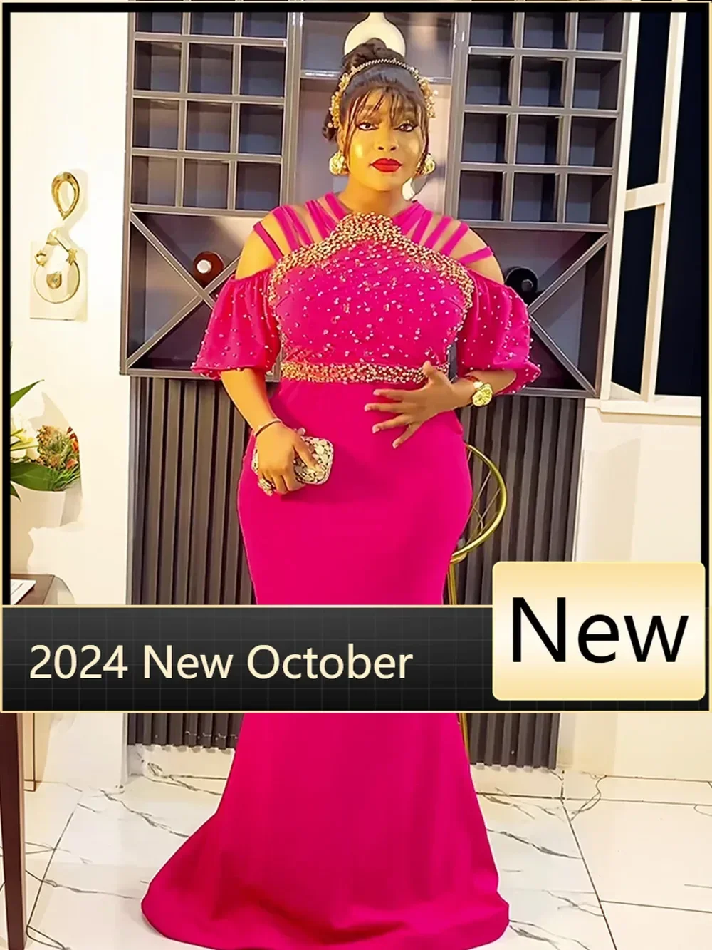 

Customized Elegant Women Party Evening Dresses Ruffle Sleeve Bodycon Robe African Dashiki Outfits Wedding Prom Gown Birthday Dre