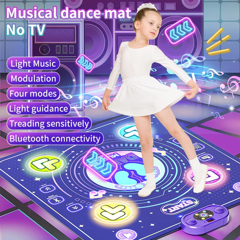 Children Electronic Dance Mats with Or Without LED Lights Kids Toy Gifts Can Wireless Bluetooth Music Dance Mats Family Game Toy