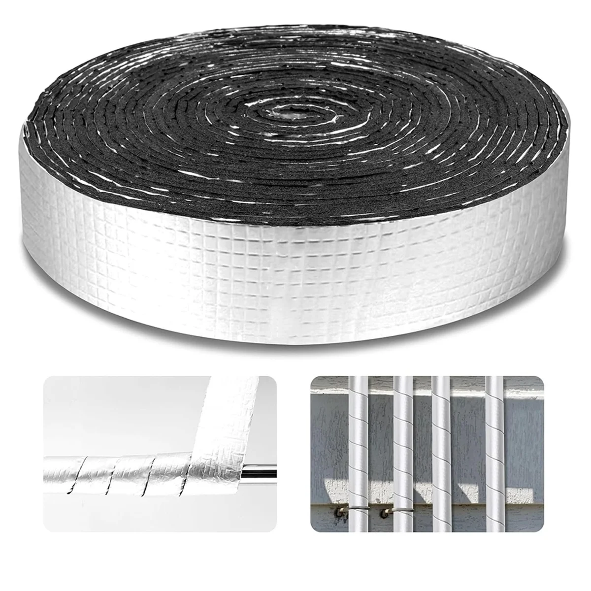 

Pipe Insulation Wrap 32.8 FT Foil Outdoor Foam Pipe Wrap Insulation Tape Self Adhesive for Winter Freeze Protection