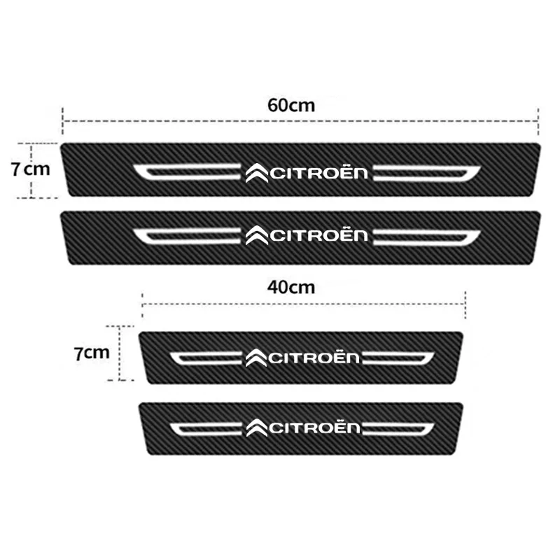 Carbon Fiber Car Door Threshold Tape Sill Protective Sticker for Citroen Jumper DS3 DS4 DS4S DS SPIRIT DS5 DS7 Berlingo C1 C2 C3