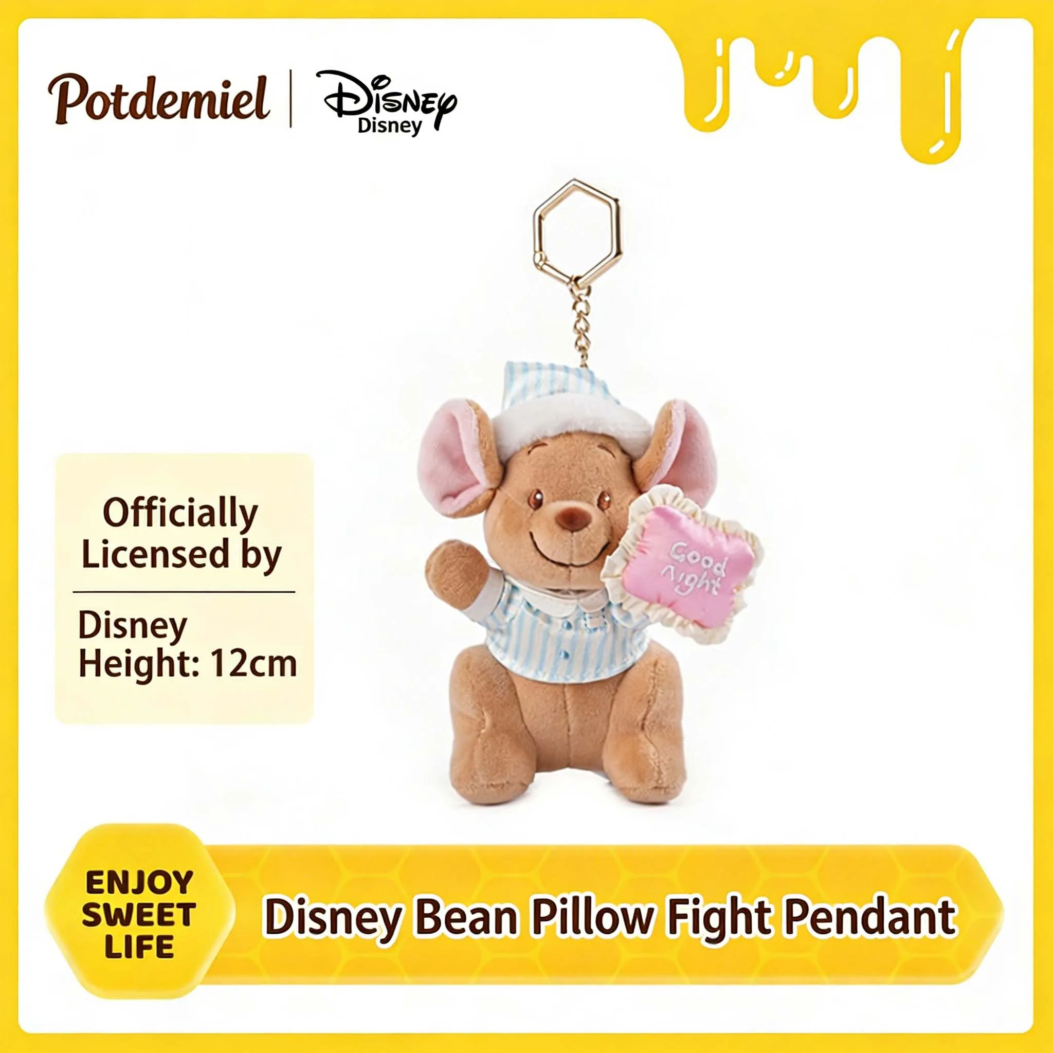 

12cm Disney Roo Plush Keychain Pillow Fight Cute Stuffed Animal Bag Charm For Kids Adults Backpack Pendant Gift Soft Toy