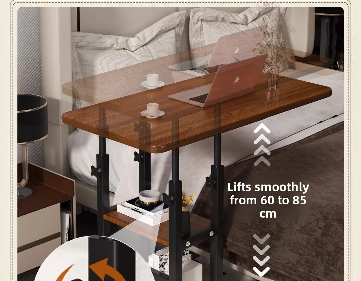 Space Saving Mobile Laptop Desk Foldable Side Table for Small Bedroom Dorm Study Work