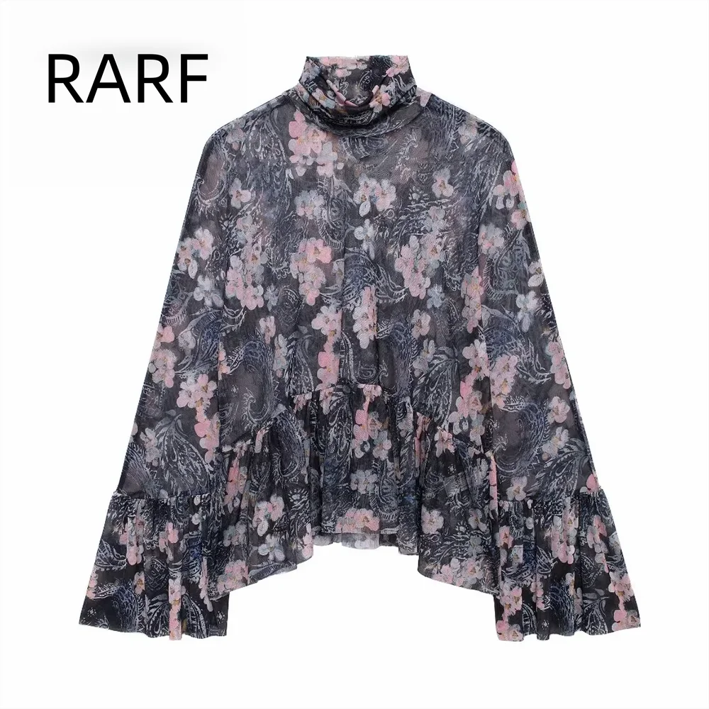 

2024 autumn and winter new product temperament women's casual silk screen printed long sleeved shirt top