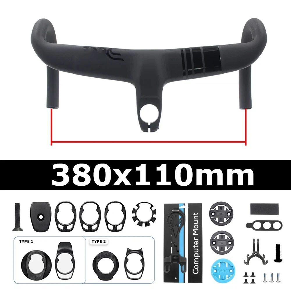 Full Carbon Fiber Fiets Cockpit, Racefiets Interne Kabel Geïntegreerd Stuur Di2 Met Mount & Spacer, Clip diameter 28.6mm, DEDA