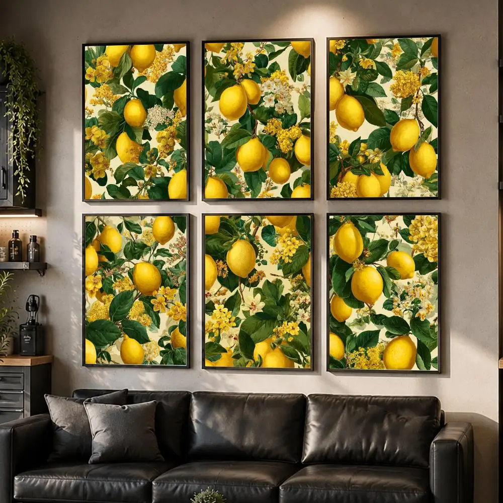 Osmanthus And Lemon Poster Waterproof Sticky Wall Art Print For Bedroom Living Room Hallway Bar Home Decor