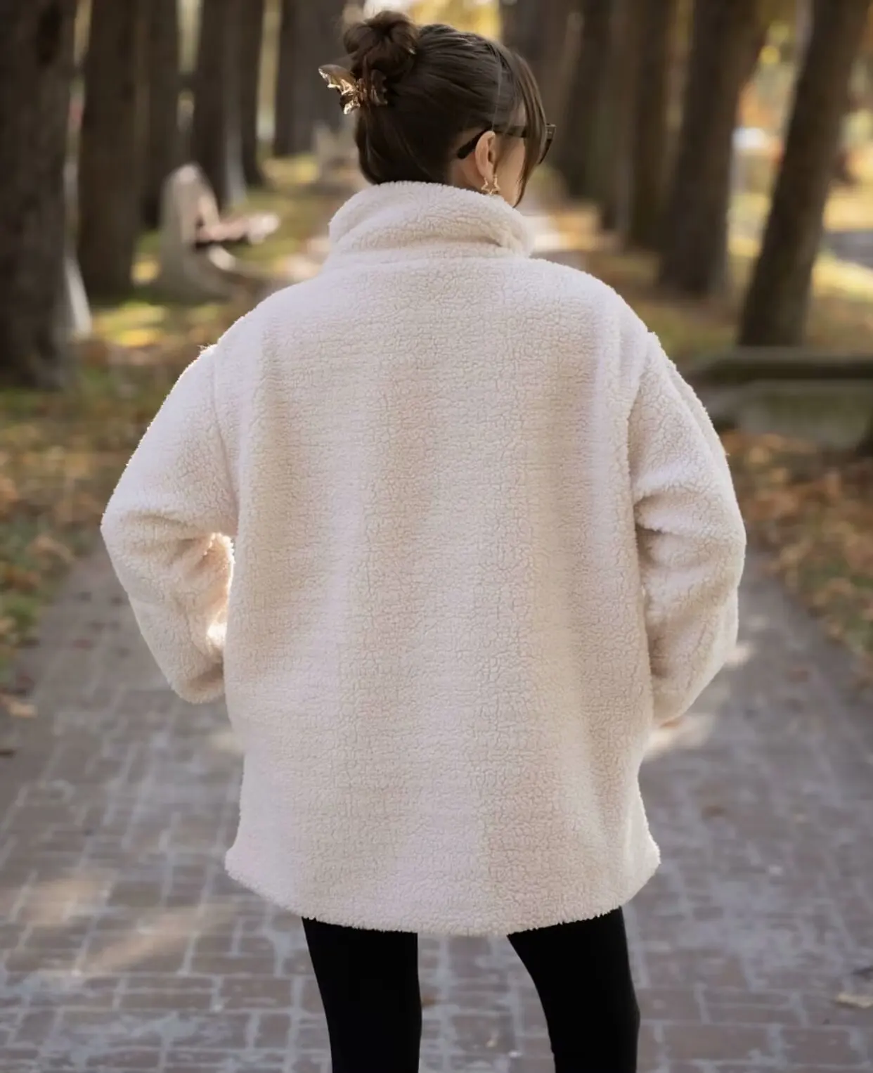 

Винтажная женская куртка из овечьей шерсти на молнии, повседневная женская короткая куртка с воротником-стойкой и длинными рукавами и карманами, осень 2024, новая женская верхняя одежда