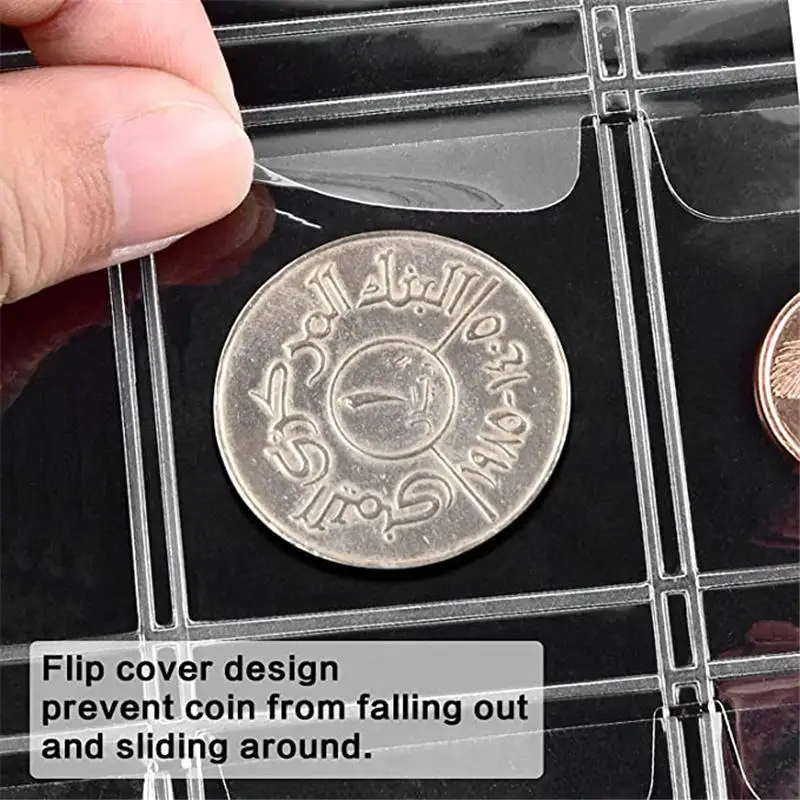 10Pcs Album For Coins 20/30/42 Pocket Coins Collection Page PVC Transparent Inside Pages Coins Loose Leaf Organizer Bag