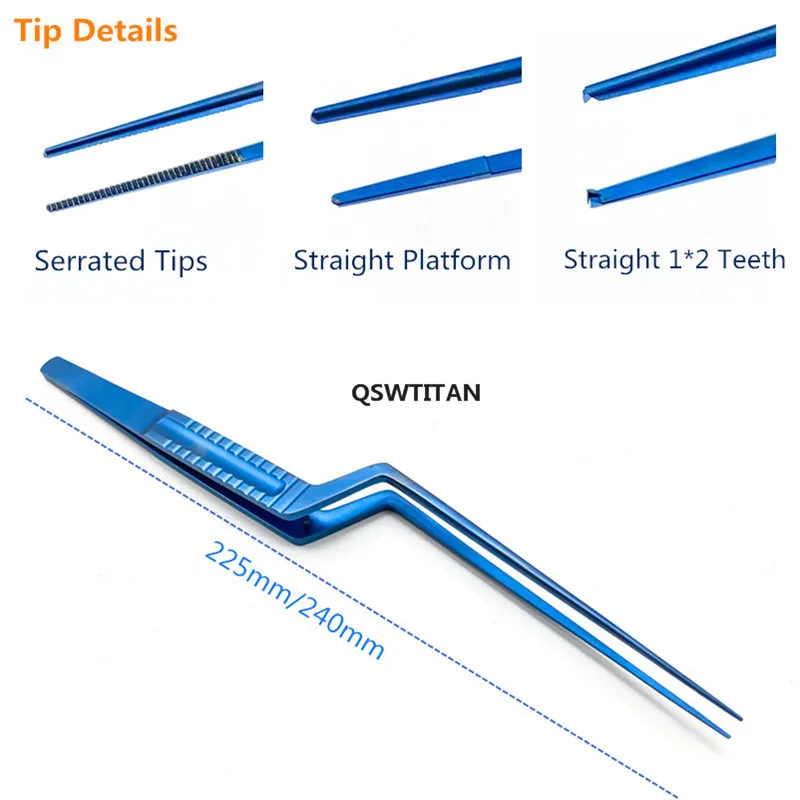 أدوات جراحة الأعصاب التيتانيوم مايكرو الملقط الأورام استيعاب الملقط مستقيم حلقت مسننة الملقط