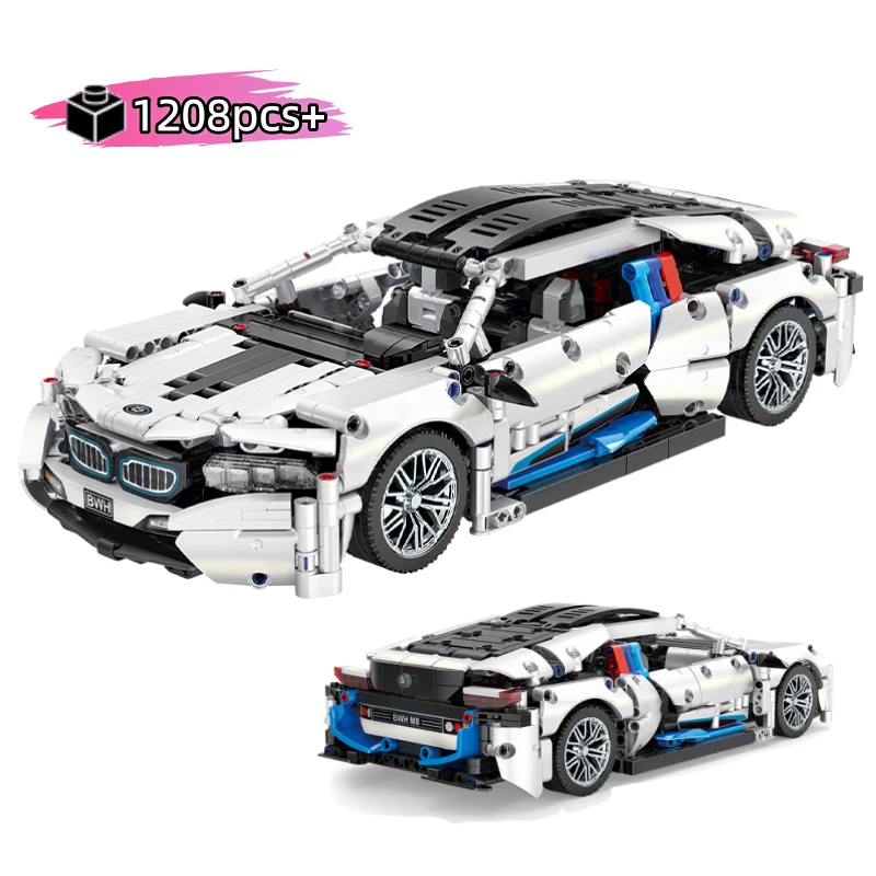 

Технический конструктор MOC: Гоночная машина в масштабе 1:14, набор для сборки модели автомобиля, для мальчиков и взрослых, коллекционный, для демонстрации, подарок на день рождения, 1208 деталей