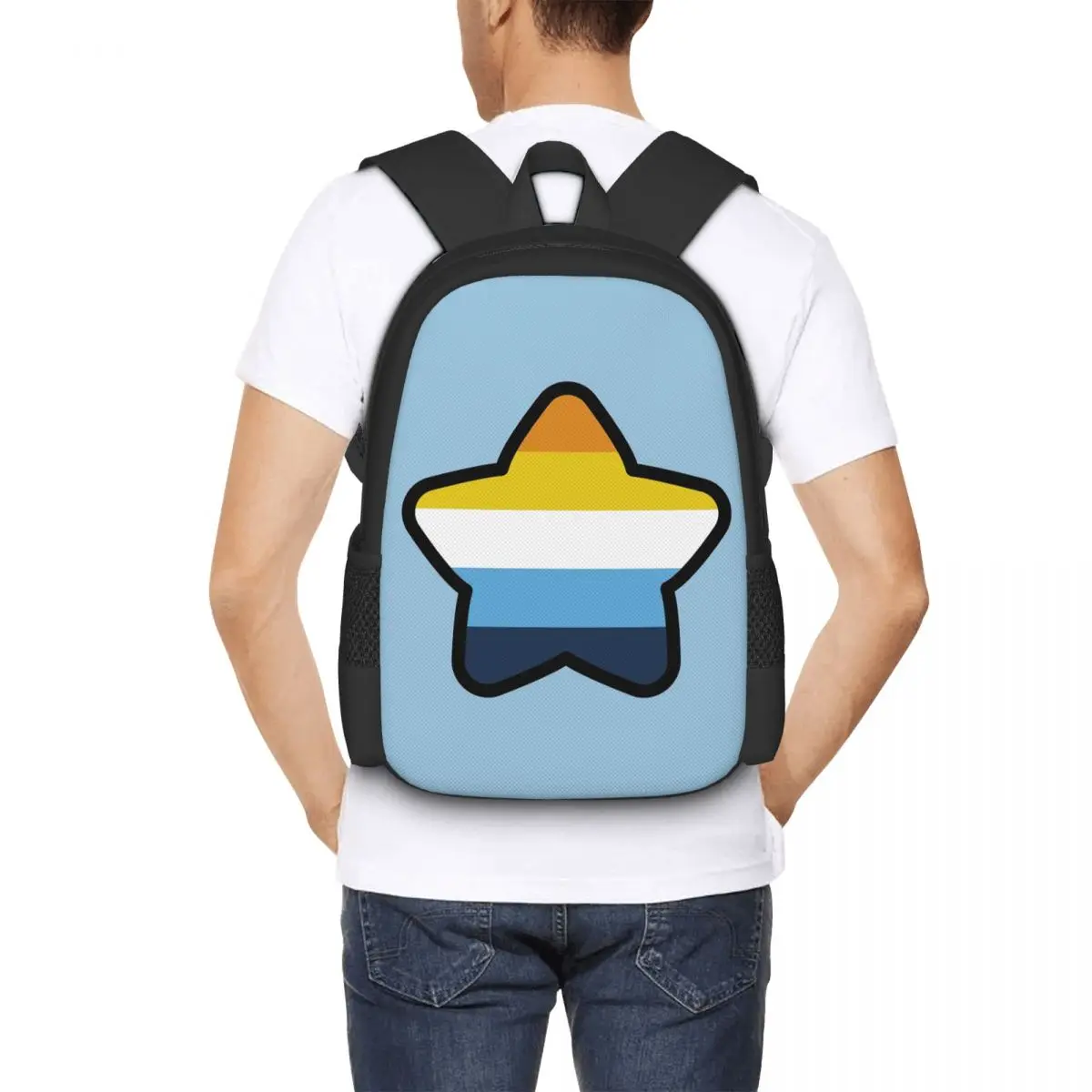 Aroace Flag Star Studenten-Rucksack, Schultasche, Wander- und Reise-Tagesrucksack für Jungen und Mädchen, modische Büchertasche, Umhängetaschen