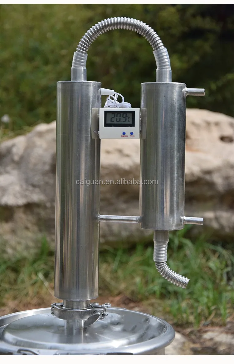 جهاز تقطير الكحول سعة 35 لترًا، آلة صنع النبيذ المنزلي، معدات تقطير كحول الجين، تخمير يستخدم لصنع براندي والويسكي #6