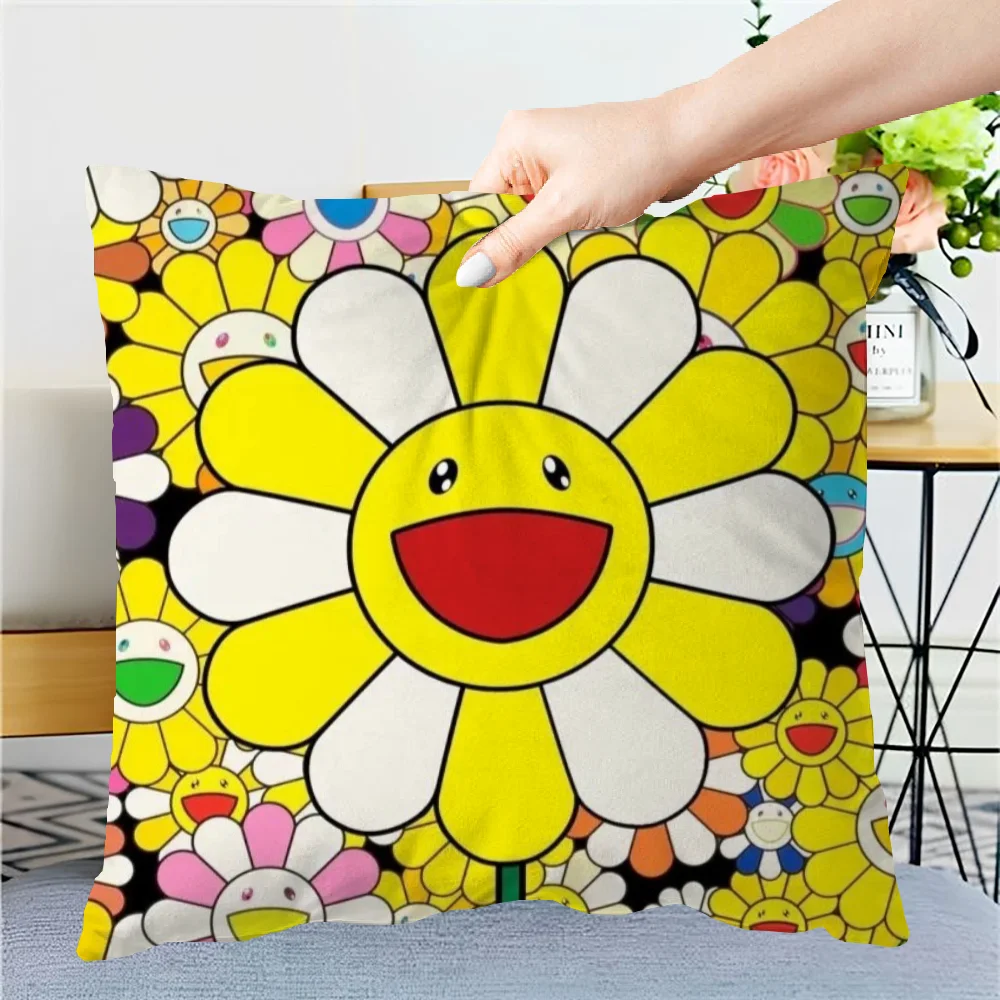 T-takashi M-murakami Cushion Cover Decorative Pillowcase Throw Pillow Covers for Living Room Cushions Sleeping Pillows Home Sofa