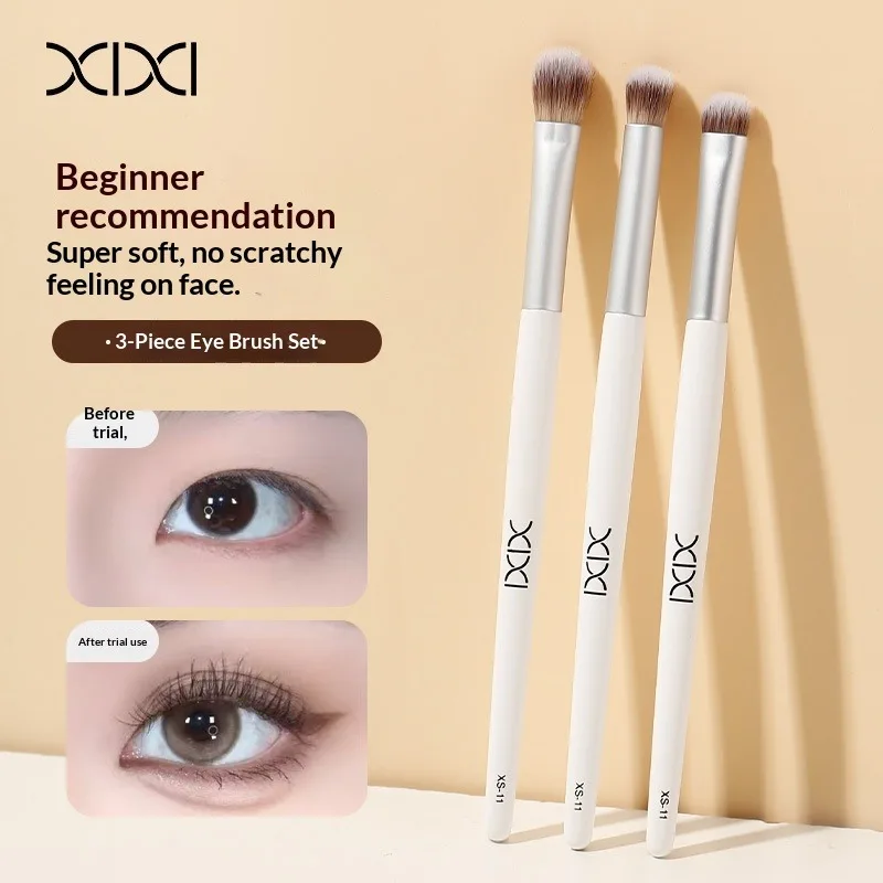 3pcs Professional Eye Makeup Brushes Set，Eyeshadow Blending Brush，Soft Non-Scratch，Travel Makeup Kit