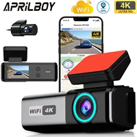 Aprilboy 4K WIFI Dash Cam 2160P coche DVR soporte lente delantera y trasera cámara de coche automática con visión nocturna G-Sensor 24H Monitor de estacionamiento