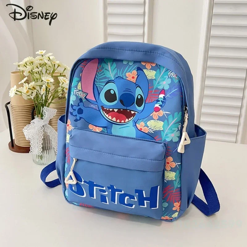 Stitch New Children's Backpack Fashion High Quality Nylon Girls' Backpack Cartoon Versatile Multi Functional Student Backpack