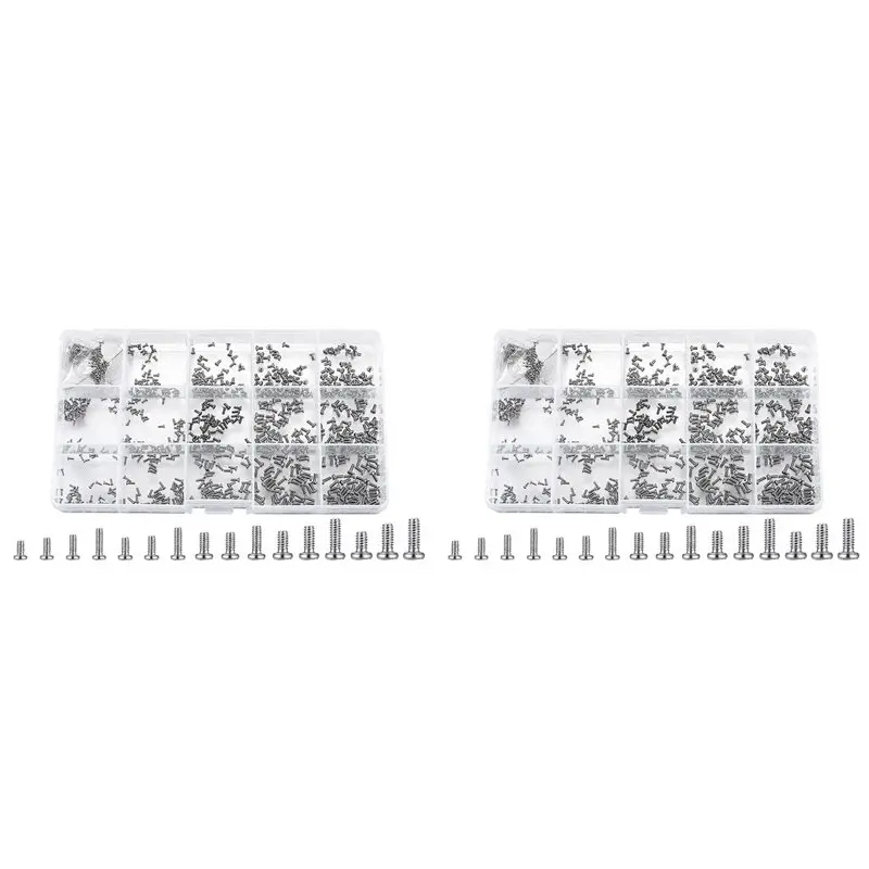【EFFICIENT 】1600 Pc Tiny Screws For Electronics, Small Mini Pan Head Machine Screws Kit For Eyeglasses Watches Clocks Repair